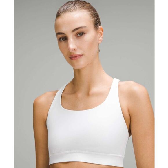Sz 10 Lululemon Energy Sports Bra White Strappy Athleisure Activewear Yoga Gym - Picture 2 of 5